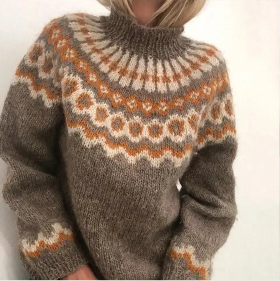 Sandra | Fair Isle Long Sleeve Turtleneck Sweater