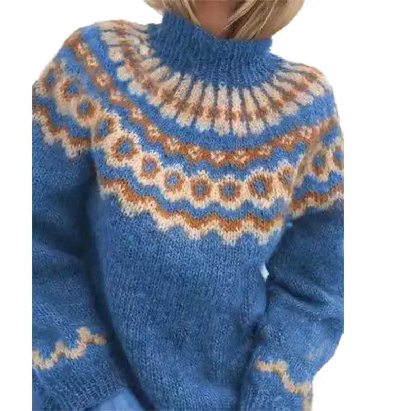 Sandra | Fair Isle Long Sleeve Turtleneck Sweater