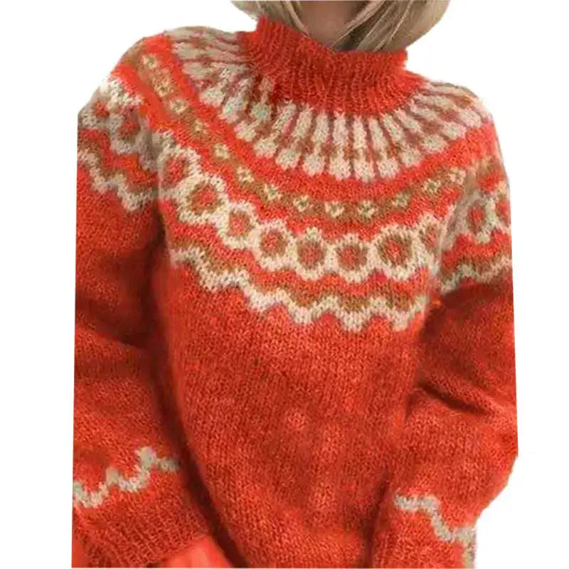 Sandra | Fair Isle Long Sleeve Turtleneck Sweater