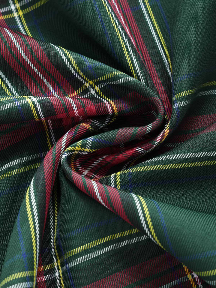 Sandra | Long Sleeve Off Shoulder Tartan Christmas Dress