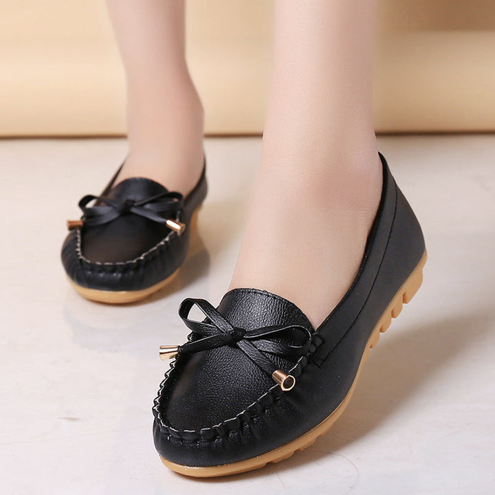 Sandra | Sophisticated Bow Moccasin Slippers
