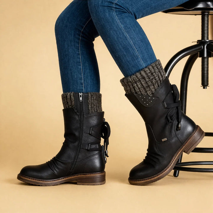 Sara | Classic Lace-Up Mid-Calf Winter Boots Women