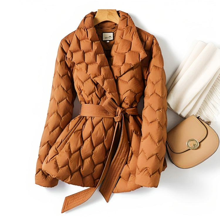 Sarah | Stylish Belted Quilted Winter Puffer Jacket