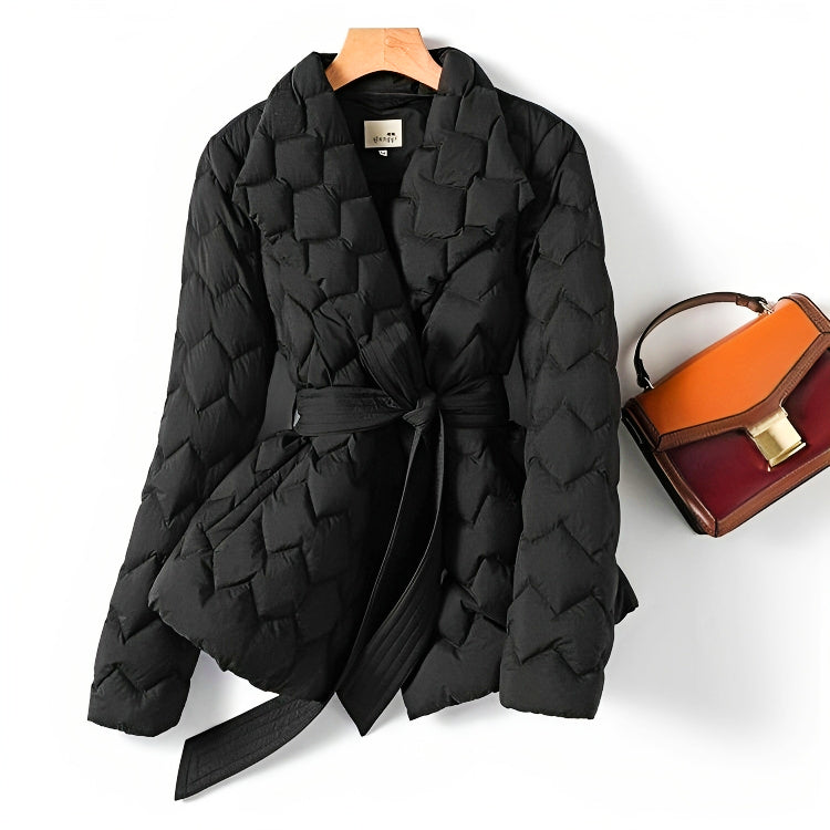 Sarah | Stylish Belted Quilted Winter Puffer Jacket