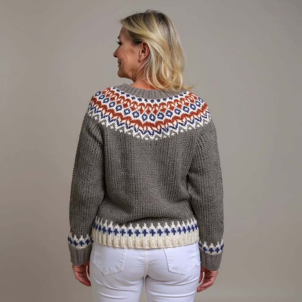 Sarah | Timeless Button Front Fair Isle Cardigan Womens
