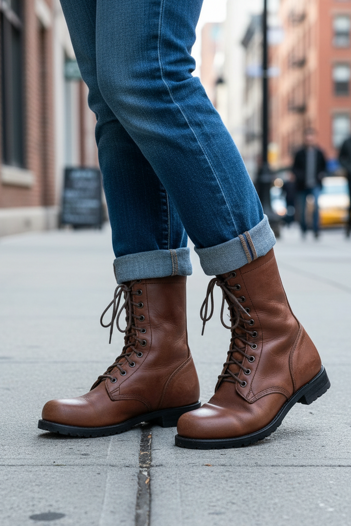 Sharon | Elegant Lace-Up Combat Boots Women