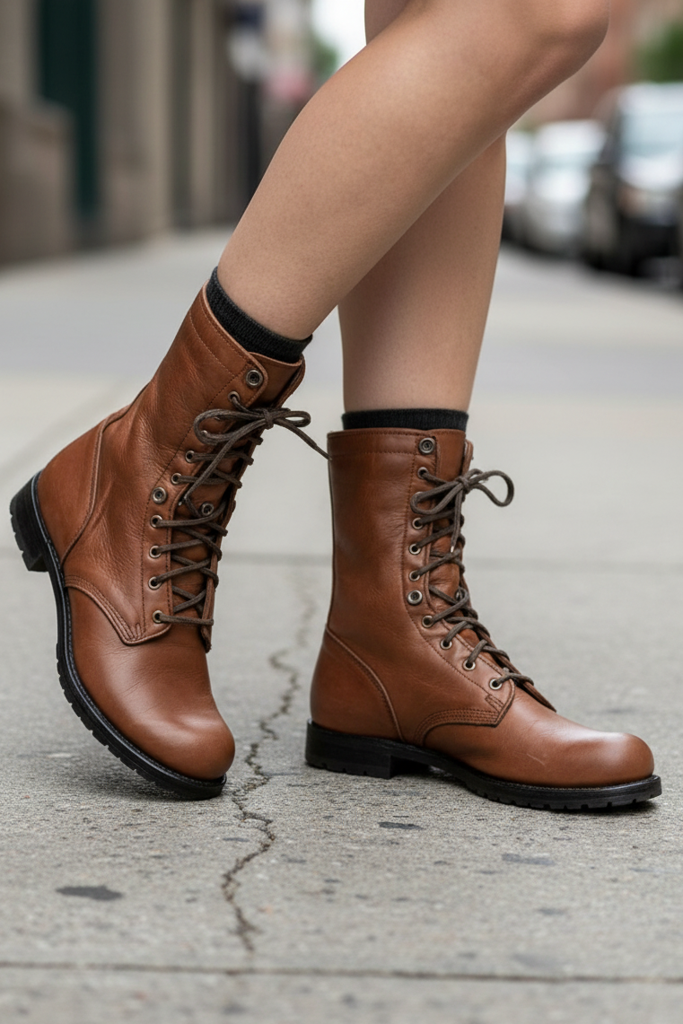 Sharon | Elegant Lace-Up Combat Boots Women