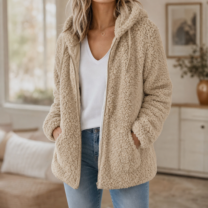 Sharon | Hooded Zip-Up Sherpa Jacket Women