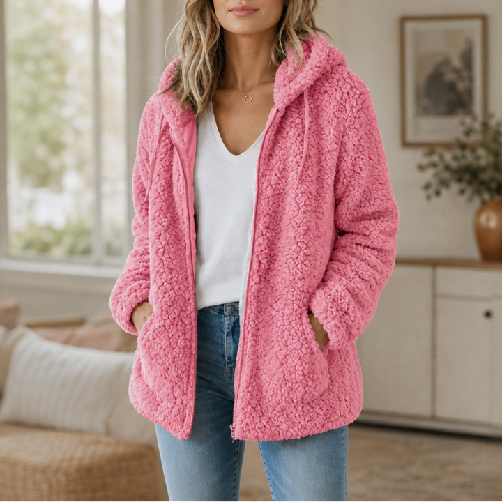 Sharon | Hooded Zip-Up Sherpa Jacket Women