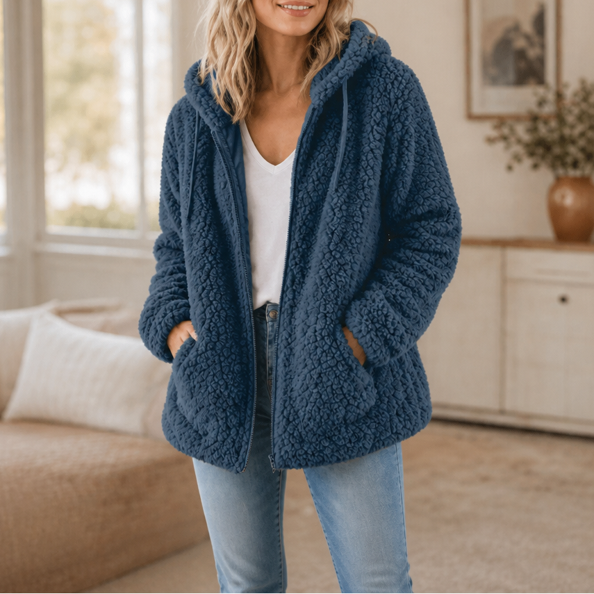 Sharon | Hooded Zip-Up Sherpa Jacket Women