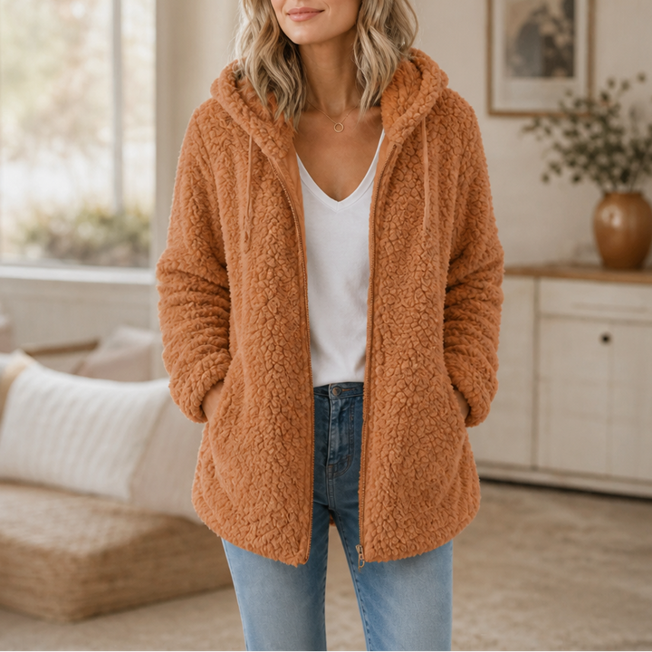 Sharon | Hooded Zip-Up Sherpa Jacket Women