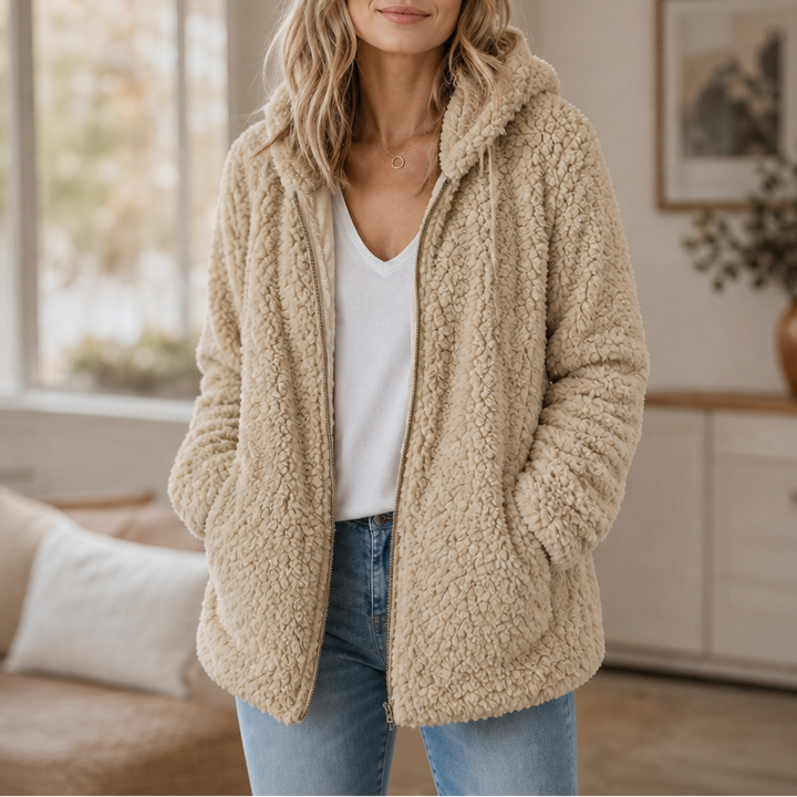 Sharon | Hooded Zip-Up Sherpa Jacket Women