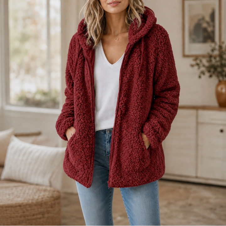 Sharon | Hooded Zip-Up Sherpa Jacket Women