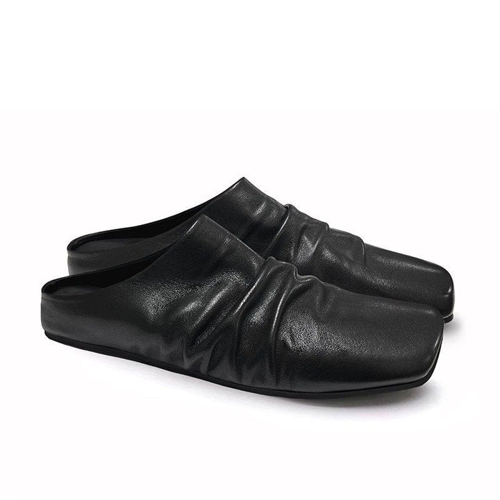 Sophia | Graceful Square Toe Ruched Slip-On Slippers