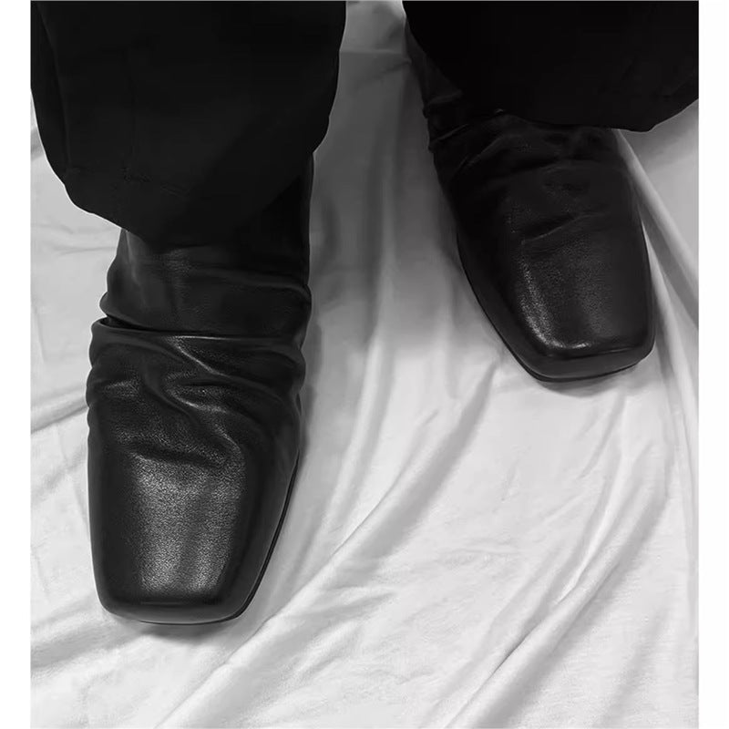 Sophia | Graceful Square Toe Ruched Slip-On Slippers