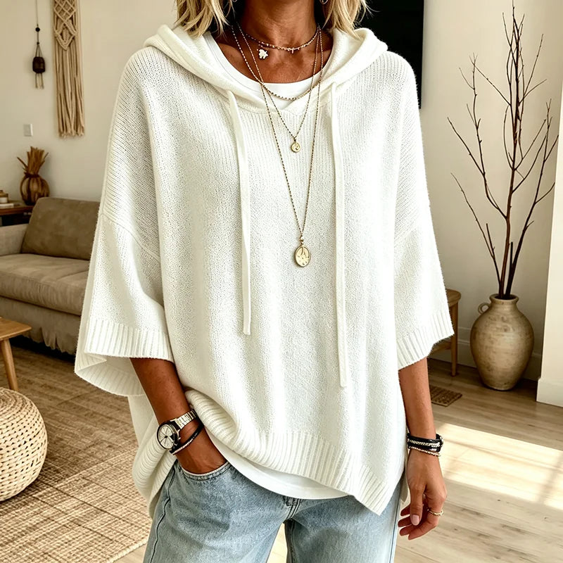 Sophia | Polished Oversized Hooded Sweatshirt Poncho