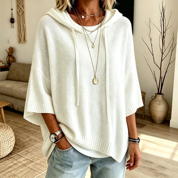 Sophia | Polished Oversized Hooded Sweatshirt Poncho