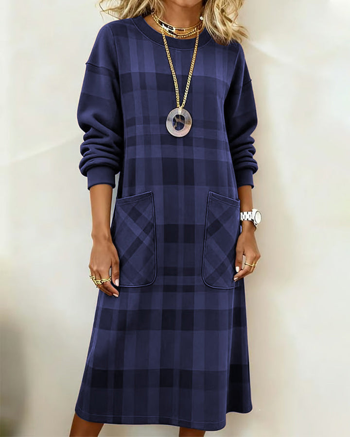 Sophia | Relaxed Plaid Long Sleeve Christmas Dress
