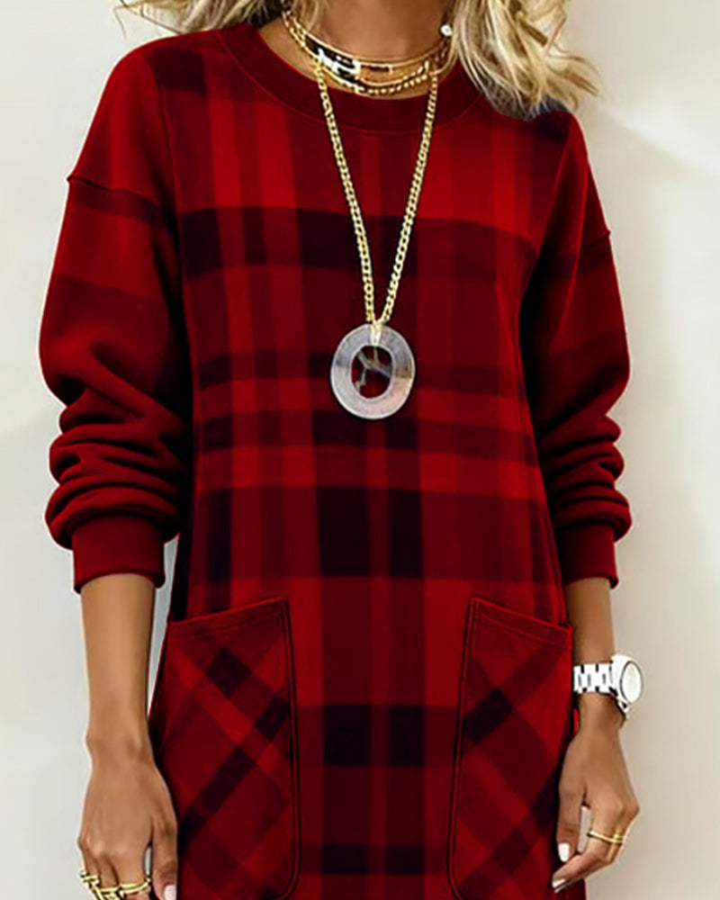 Sophia | Relaxed Plaid Long Sleeve Christmas Dress