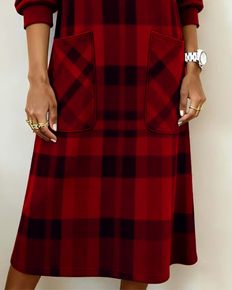 Sophia | Relaxed Plaid Long Sleeve Christmas Dress