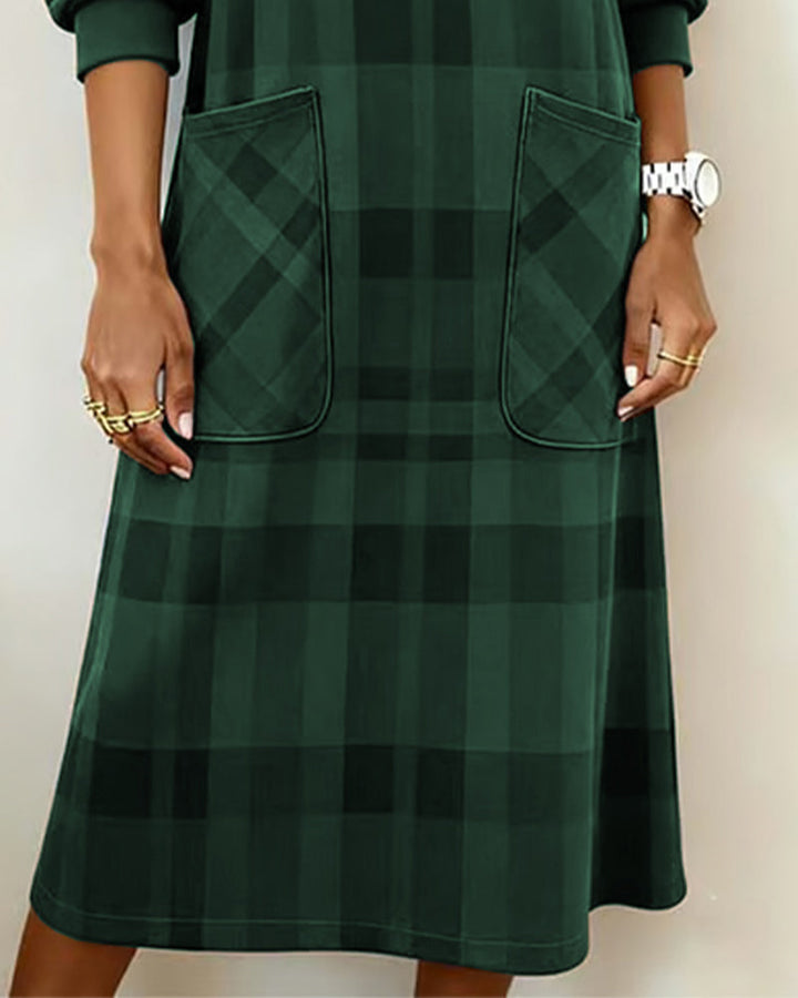 Sophia | Relaxed Plaid Long Sleeve Christmas Dress