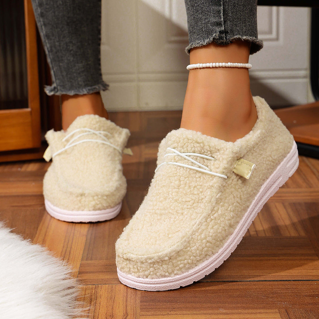 Sophia | Sophisticated Fuzzy Fleece Moccasin House Slippers
