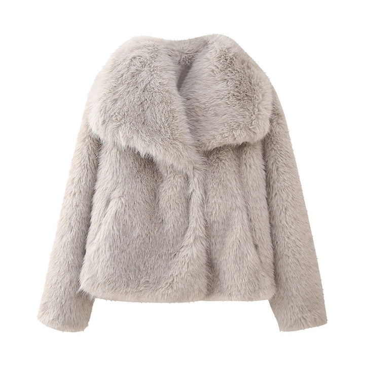 Stephanie | Effortless Cropped Shawl Collar Fur Coat