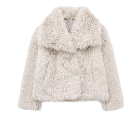 Stephanie | Effortless Cropped Shawl Collar Fur Coat