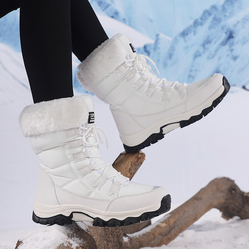 Stephanie | Quilted Lace Up Winter Snow Boots