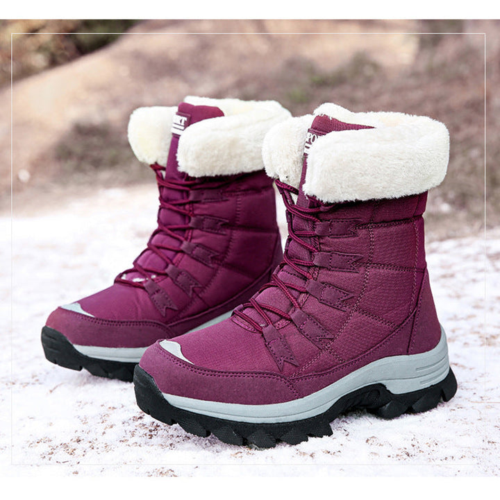 Stephanie | Quilted Lace Up Winter Snow Boots