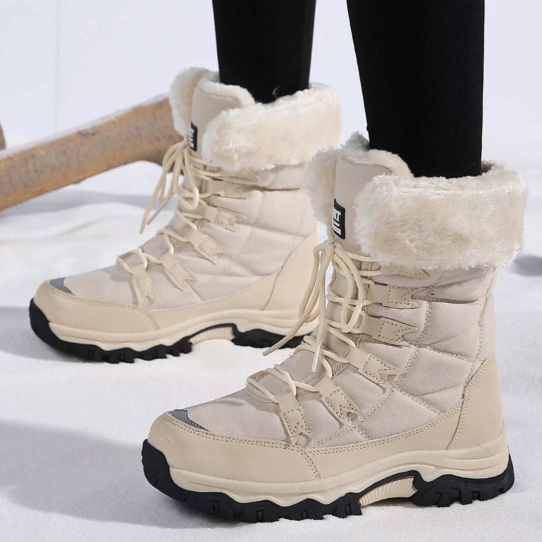 Stephanie | Quilted Lace Up Winter Snow Boots