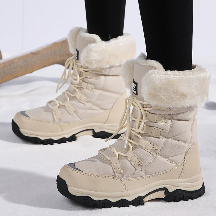 Stephanie | Quilted Lace Up Winter Snow Boots