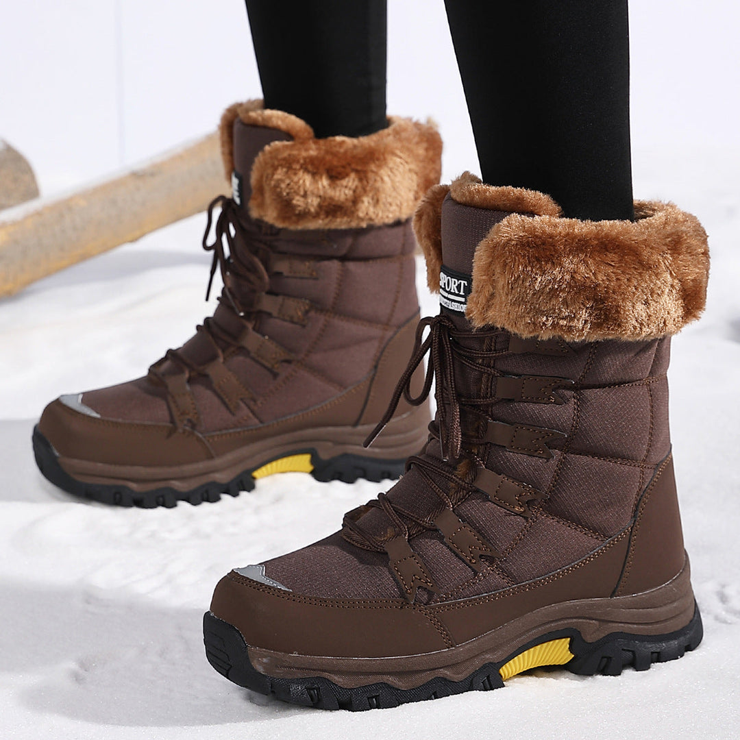 Stephanie | Quilted Lace Up Winter Snow Boots
