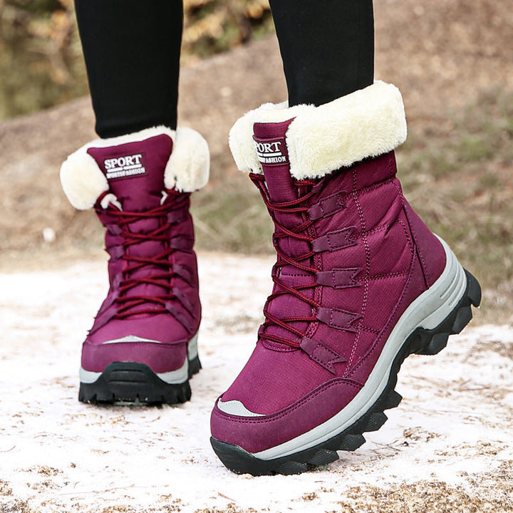 Stephanie | Quilted Lace Up Winter Snow Boots