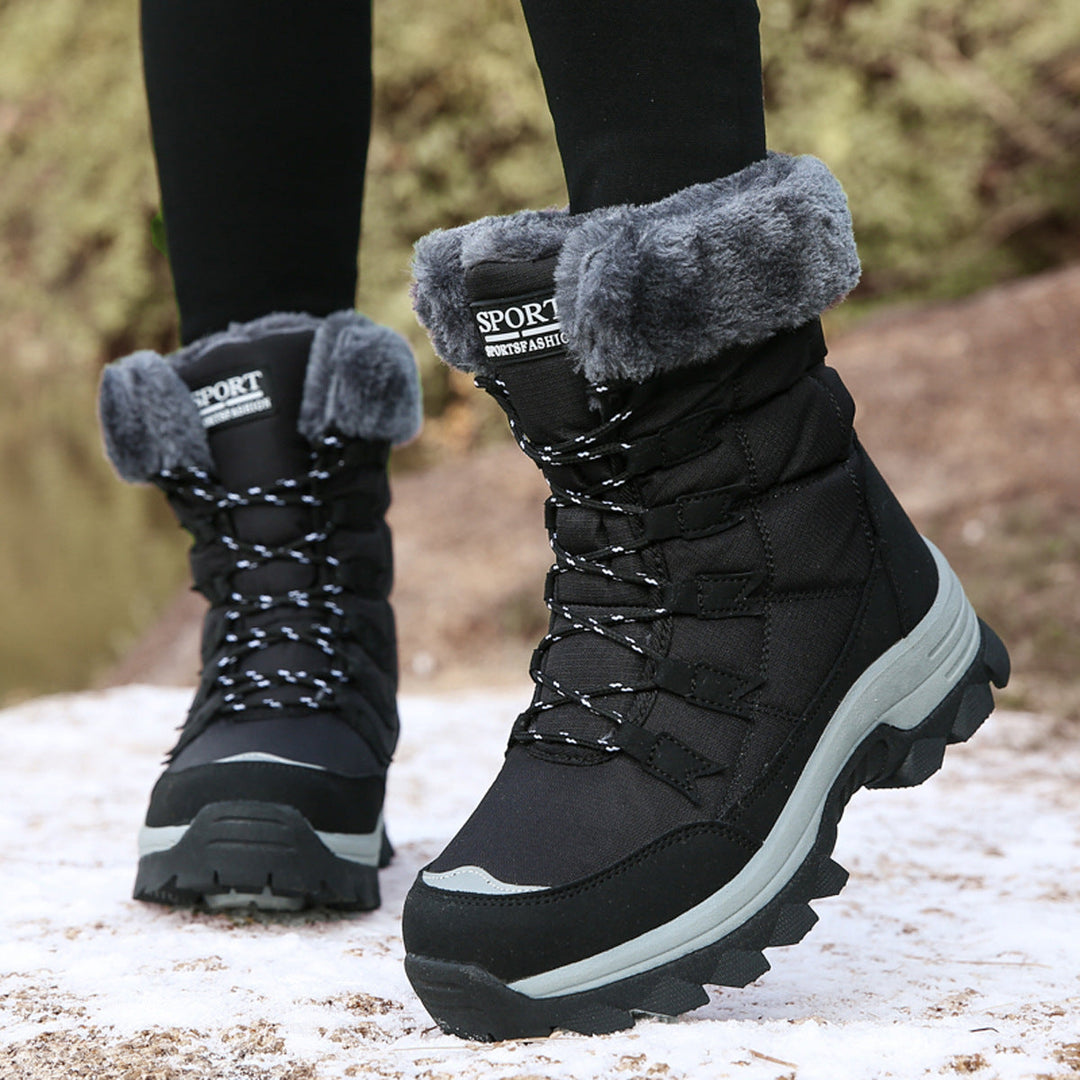 Stephanie | Quilted Lace Up Winter Snow Boots