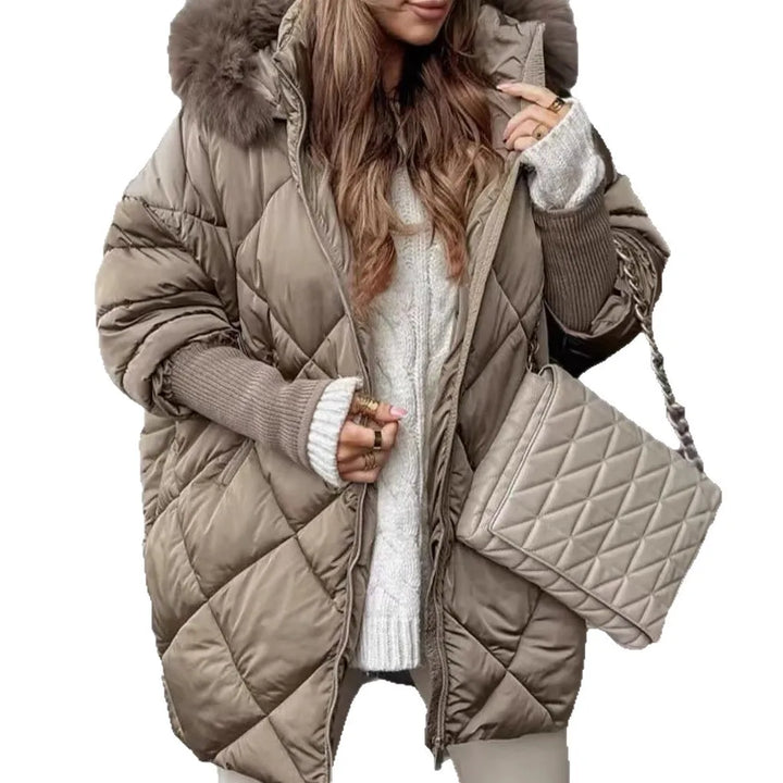 Stephanie | Stylish Diamond Quilted Hooded Puffer Jacket