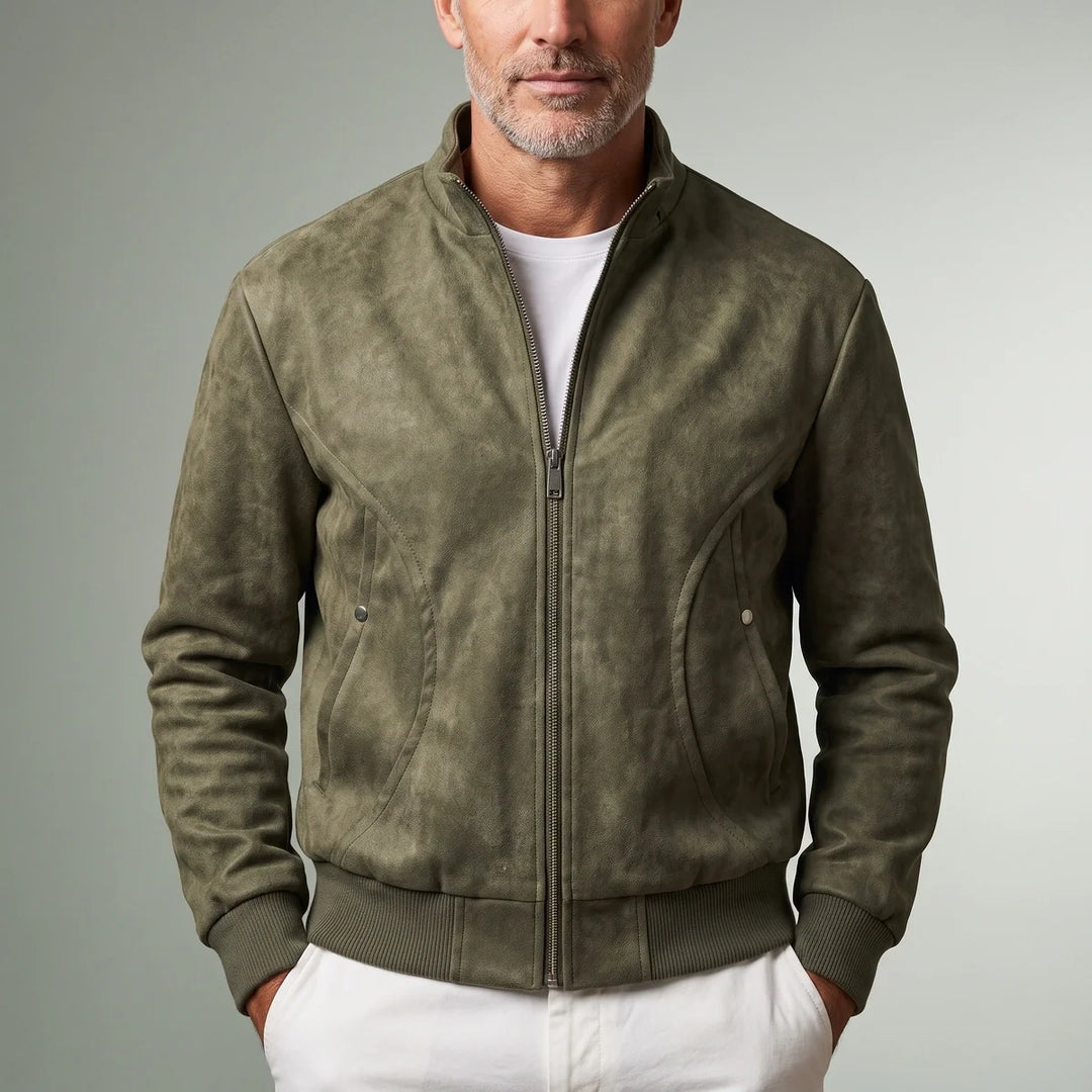 Stephen | Timeless Distressed Zip-Up Leather Jacket