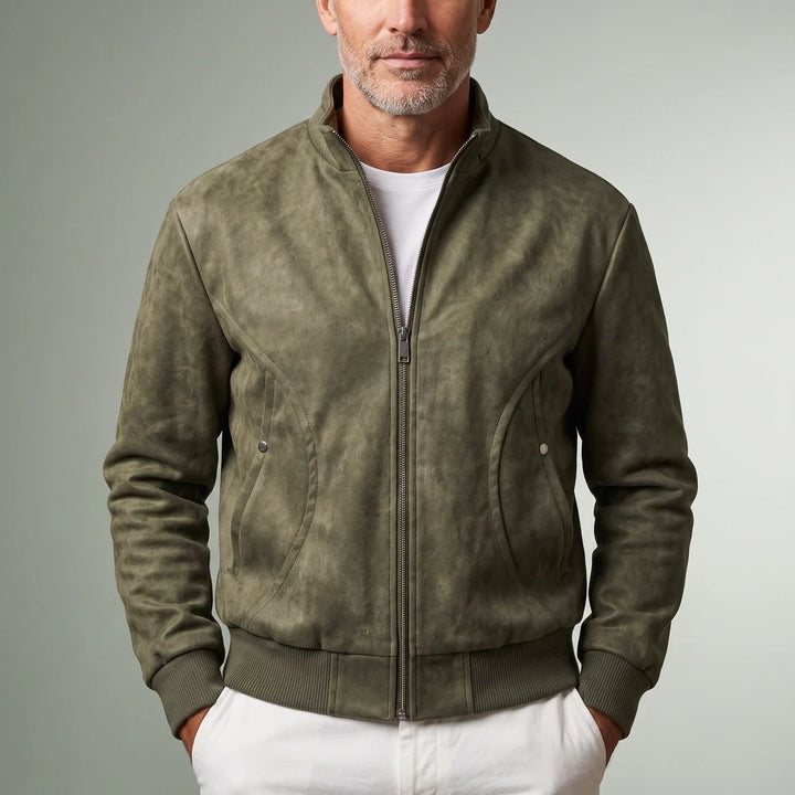 Stephen | Timeless Distressed Zip-Up Leather Jacket
