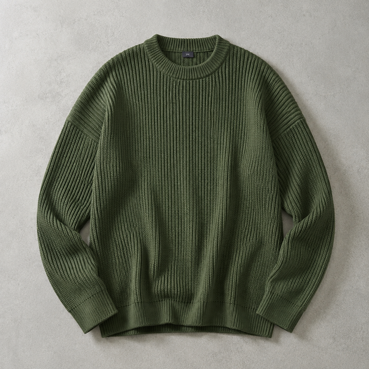 Steven | Stylish Chunky Ribbed Crewneck Sweatshirt