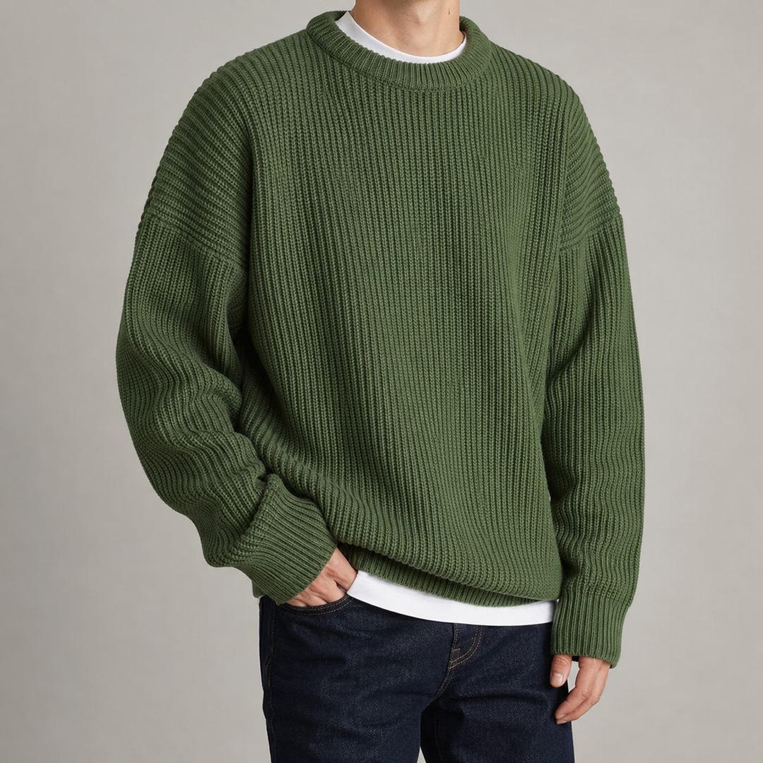 Steven | Stylish Chunky Ribbed Crewneck Sweatshirt