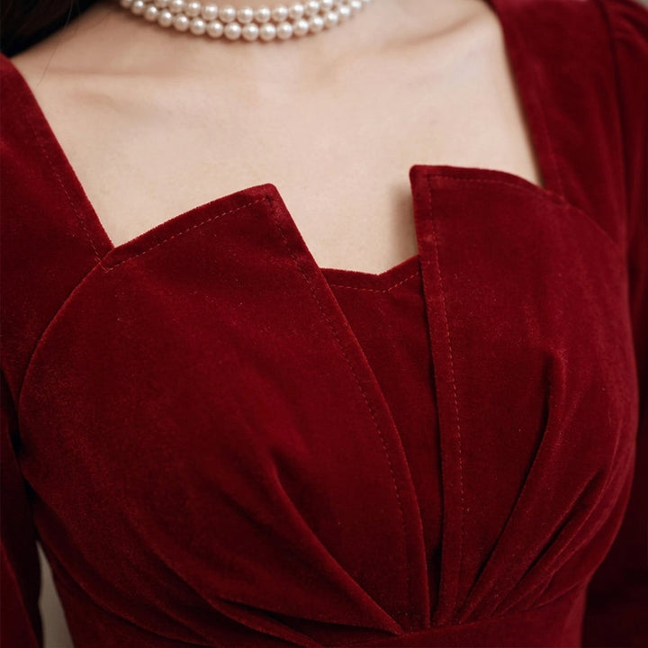 Susan | Classic Long Sleeve A-Line Maxi Christmas Dress