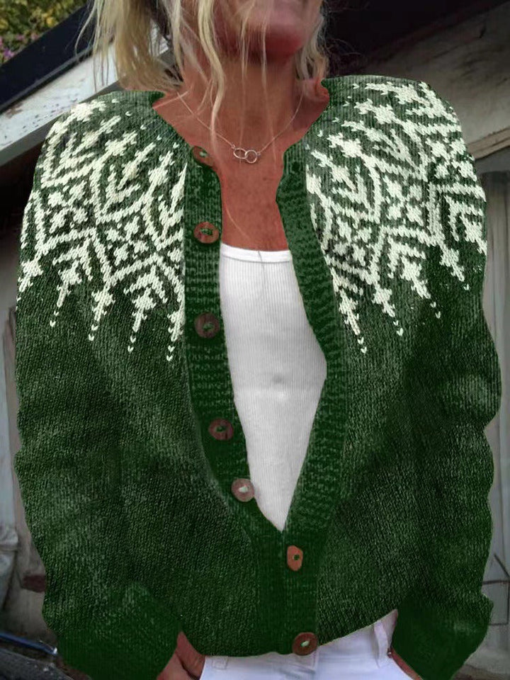 Susan | Refined Fair Isle Cardigan Womens Button-Front Sweater