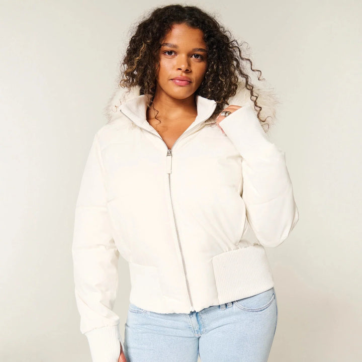 Susan | Relaxed Hooded Puffer Jacket with Faux Fur Trim