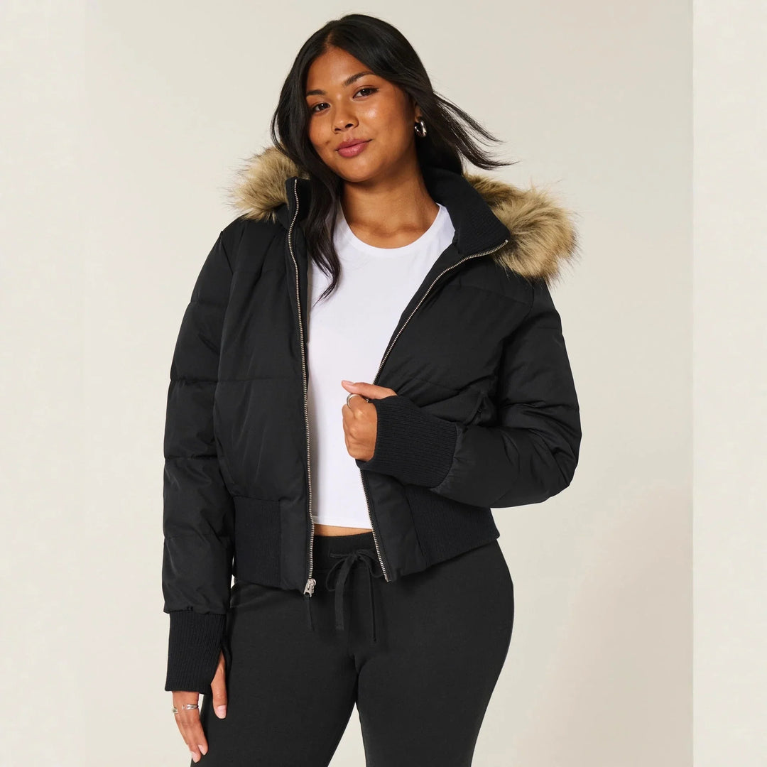 Susan | Relaxed Hooded Puffer Jacket with Faux Fur Trim