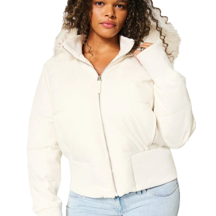 Susan | Relaxed Hooded Puffer Jacket with Faux Fur Trim