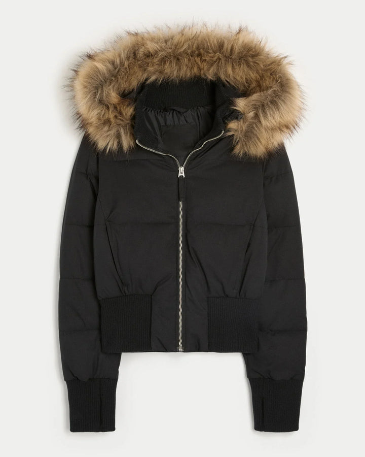 Susan | Relaxed Hooded Puffer Jacket with Faux Fur Trim