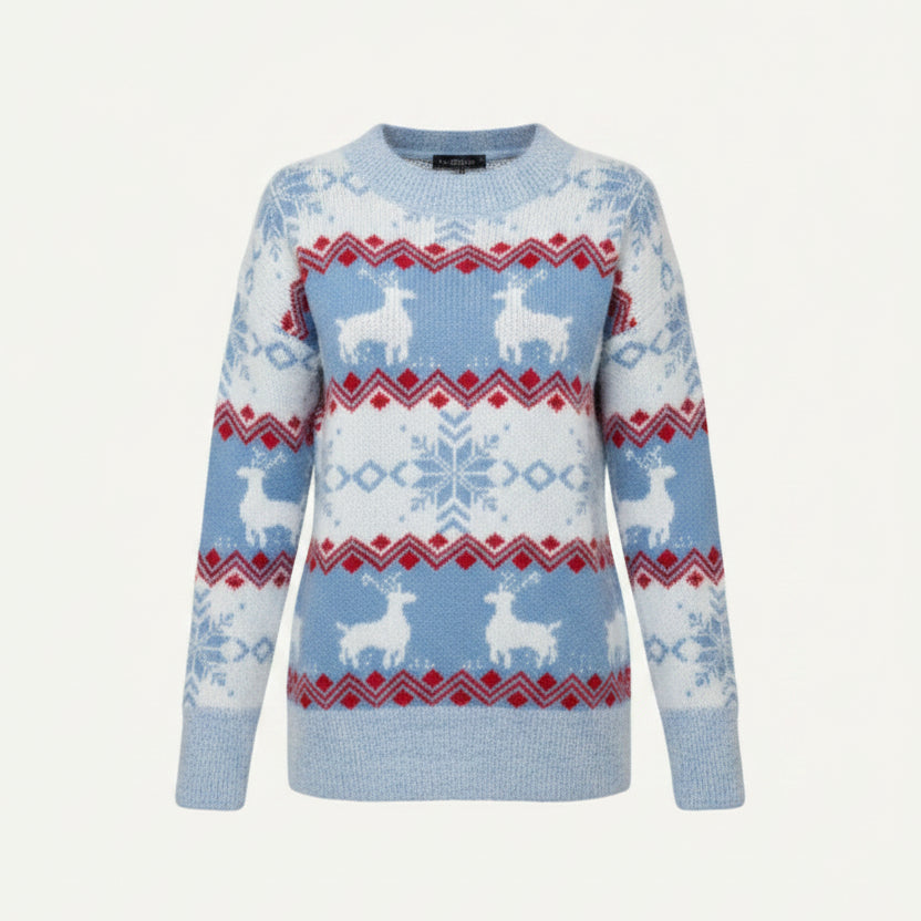 Susan | Relaxed Reindeer Fair Isle Christmas Sweater Women