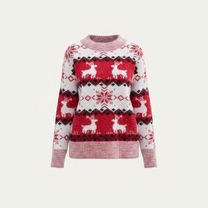 Susan | Relaxed Reindeer Fair Isle Christmas Sweater Women