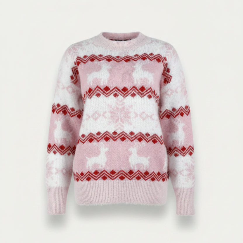 Susan | Relaxed Reindeer Fair Isle Christmas Sweater Women