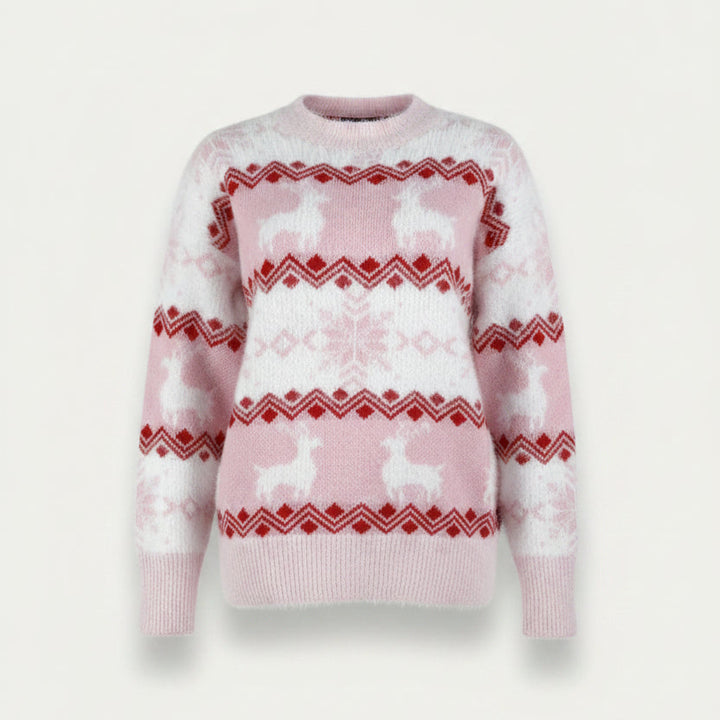 Susan | Relaxed Reindeer Fair Isle Christmas Sweater Women